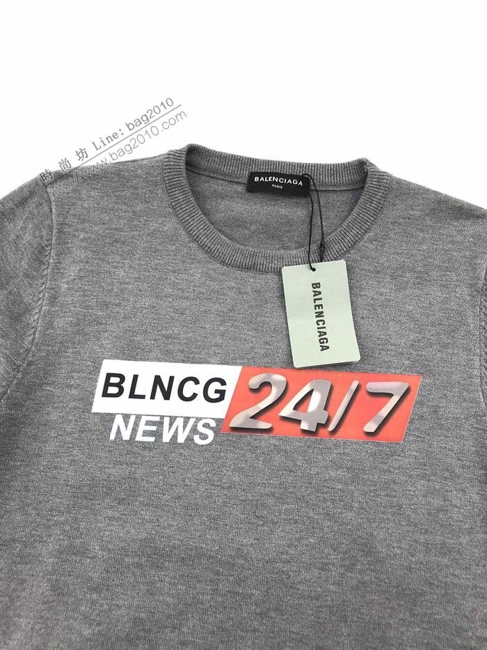 Balenciaga男裝 巴黎世家20AW秋冬新款2417系列印花毛衣 高版本男女同款  ydi3139